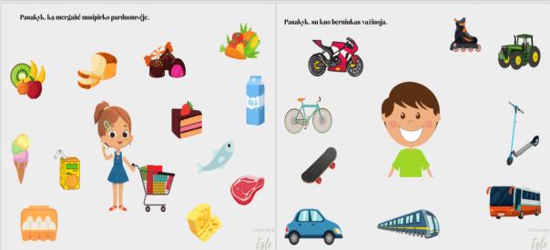 Sakinio sudarymas pagal paveikslėlius