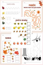 Ikimokyklinio ir priešmokyklinio amžiaus užduotys vaikams rudens tematika