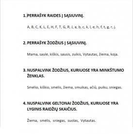 Lengvos lietuvių kalbos užduotėlės