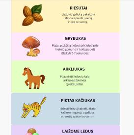Artikuliacinės mankštos kortelės