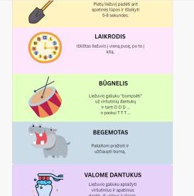 Artikuliacinės mankštos kortelės