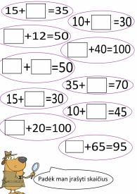 Matematikos užduotys iki 100