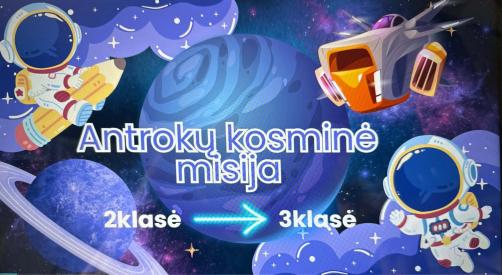 Mokslo metų pabaigos  viktorina  skaidrėse -  Antrokų kosminė misija