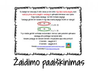 Daugybos lentelės įtvirtinimo žaidimas