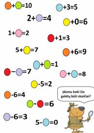 Lengvos matematikos užduotys iki 10
