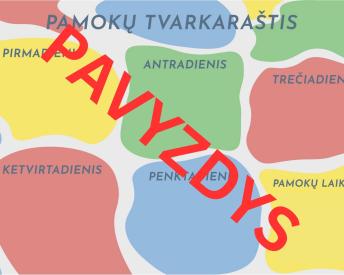 Pamokų tvarkaratis - Spalvotos dėmės tema