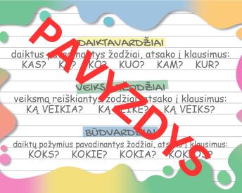 Lietuvių kalbos taisyklės 2 klasė: Kalbos dalys - Spalvos tema