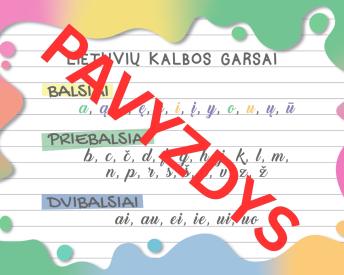 Lietuvių kalbos taisyklės 2 klasė: Lietuvių kalbos garsai - Spalvos tema