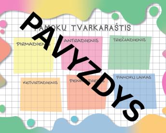 Pamokų tvarkaratis - Spalvos tema