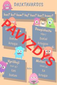Lietuvių kalbos taisyklės 3 klasė: Daiktavardis - ClassDojo Tema