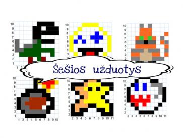 Daugybos įtvirtinimas ir koordinačių lentelė
