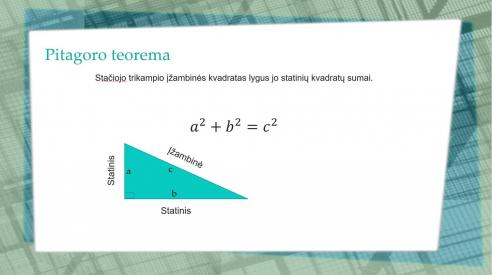 Pitagoro teorema. Kartojimas