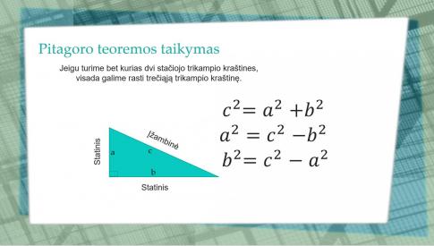 Pitagoro teorema. Kartojimas