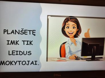 Susitarimai, kaip naudoti klasėje esančias planšetes