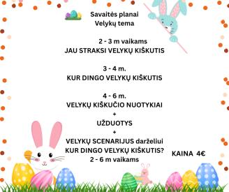 Velykiniai planai , scenarijus, užduotėlės