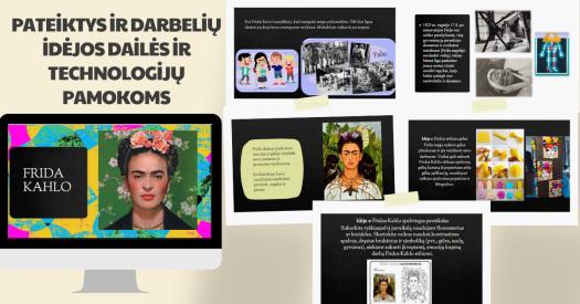 Frida Kahlo. Pateiktys ir darbelių idėjos.