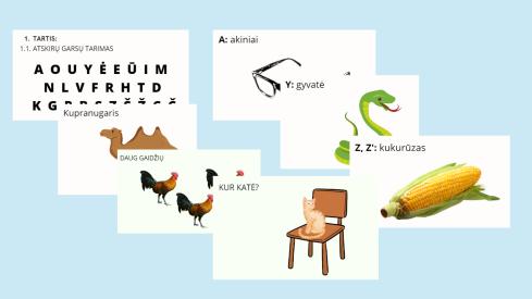 Kalbos įvertinimo kortelė. Vaizdinė medžiaga