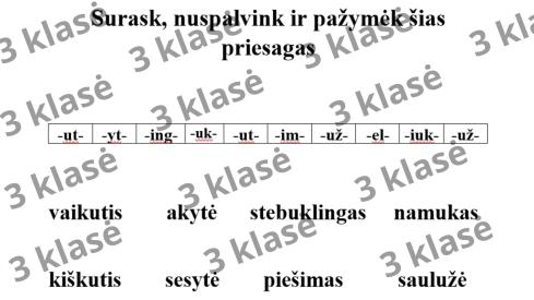 Priesagų paieška žodžiuose