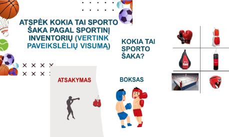 Viktorina apie sporto šakas, skaidrės