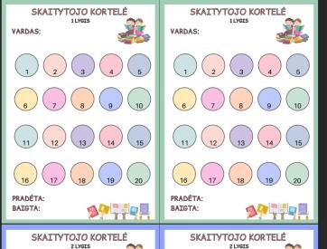 Skaitymo kortelės Augu skaitydamas