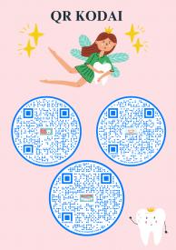 QR kodai apie dantukų ir akyčių priežiūrą