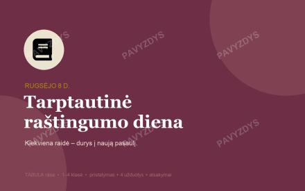 TARPTAUTINĖ RAŠTINGUMO DIENA RUGSĖJO 8-OJI RINKINYS