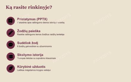 TARPTAUTINĖ RAŠTINGUMO DIENA RUGSĖJO 8-OJI RINKINYS