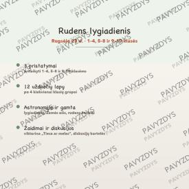 Rudens lygiadienis: 3 pristatymai ir 12 užduočių, 1-10 klasėms