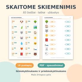 Skaitome skiemenimis - 83 zodziai, uzduotys, atsakymai