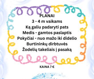 Savaitės planai 3 - 4 metų vaikams, veiklos smulkiajai motorikai lavinti