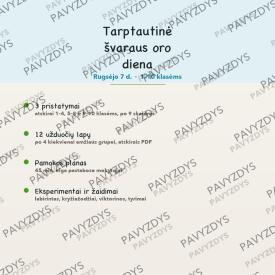 Tarptautinė švaraus oro diena rugsėjo 7 d.: 3 pristatymai ir 12 užduočių lapų, 1-10 klasėms