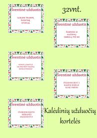 Šventinės užduočių kortelės