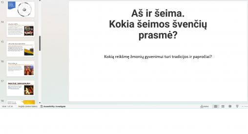 Aš ir šeima. Kokia švenčių prasmė 5,7 kl.