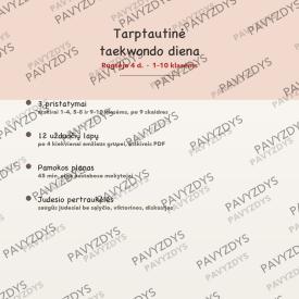 Tarptautinė taekwondo diena rugsėjo 4 d.: 3 pristatymai ir 12 užduočių lapų, 1-10 klasėms