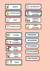 Kortelės tvarkaraščiui 