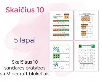 Skaičiaus 10 sandara, su Minecraft