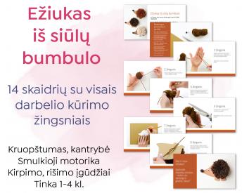 Darbelis - Ežiukas iš siūlų bumbulo