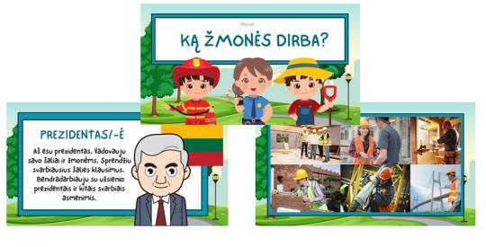 Ką žmonės dirba. Prezentacija