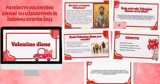 Pateiktys Šv. Valentino dienai su užduotimis ir žaidimu