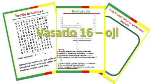 Užduotys Vasario 16 dienai. 