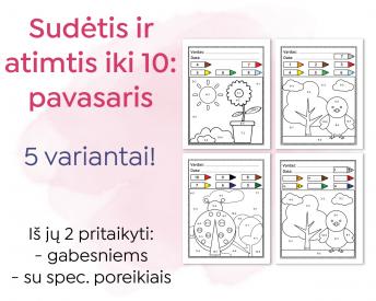 Sudėtis ir atimtis iki 10 - pavasaris