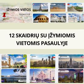 SKAIDRĖS ĮŽYMIOS LANKYTINOS VIETOS PASAULYJE 4-6 M VAIKAMS