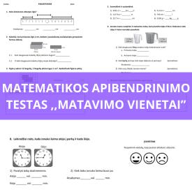 Matematikos matavimo vienetų testas 3 psl