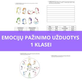 Emocijų pažinimo užduotys 1 klasės mokiniams