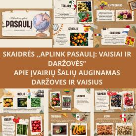 SKAIDRĖS KELIONĖ APLINK PASAULĮ - VAISIAI IR DARŽOVĖS 4-6M VAIKAMS EN IR LT