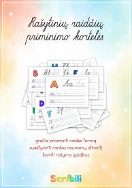 Rašytinių raidžių priminimo kortelės