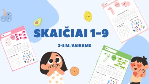 Skaičiai 1-9