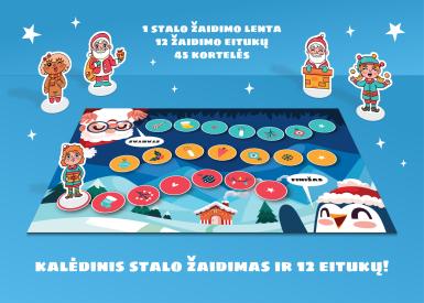 Kalėdinis stalo žaidimas su klausimais ir eitukais